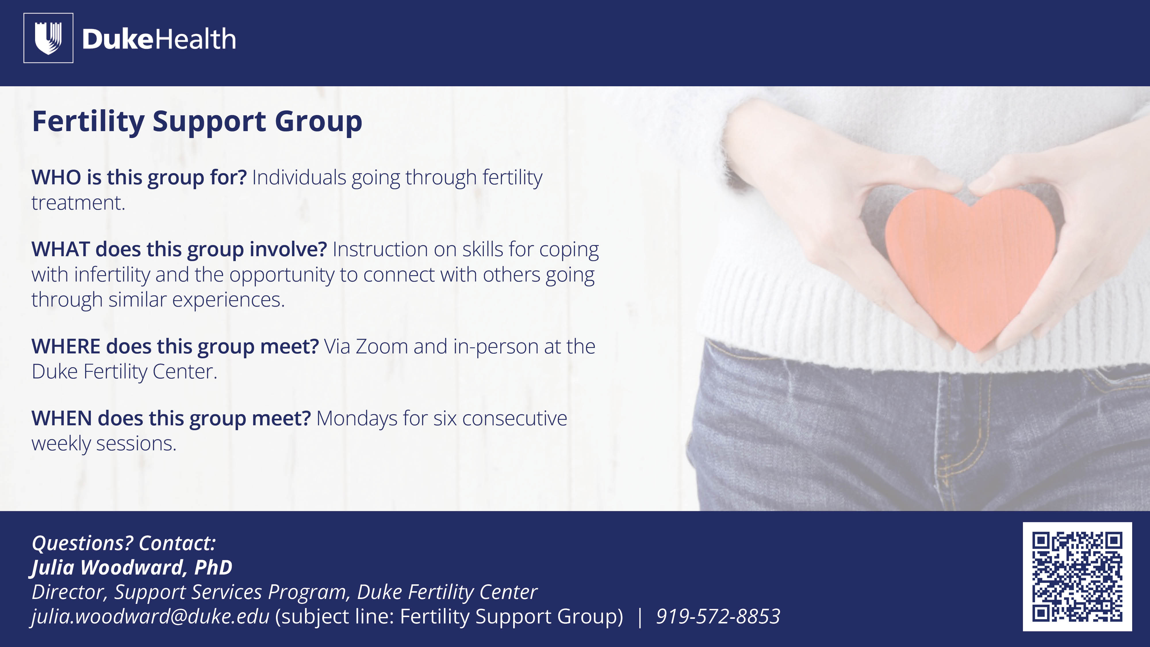 Duke Fertility Support Group - Full image text provided below