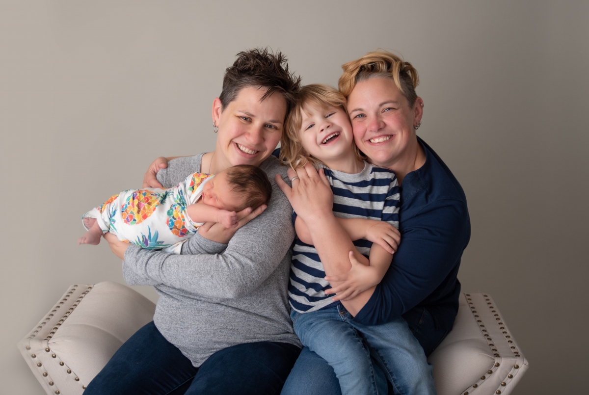 lesbian family with newborn